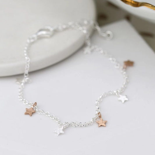 POM Sterling Silver Star Bracelet