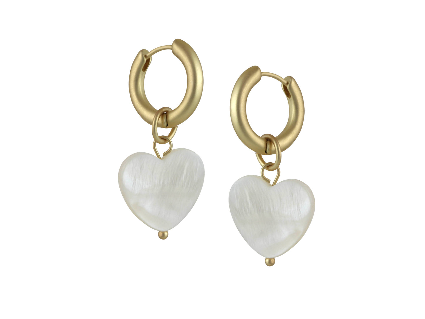 Sasha Heart Pearl Drop Huggie Earrings