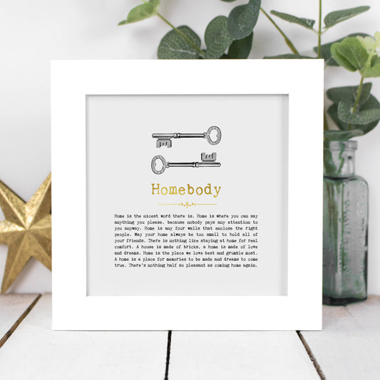 Gift-Boxed 'Homebody' Framed Foil Print